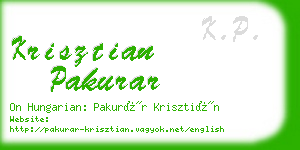 krisztian pakurar business card